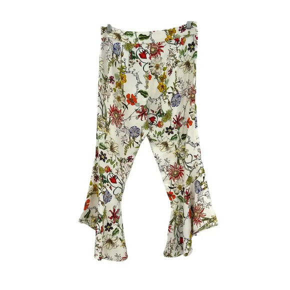 Parker Zizi Pant in Sangria Floral Botanical Flared Bell Bottom Cream Size 8‎ - Picture 8 of 13